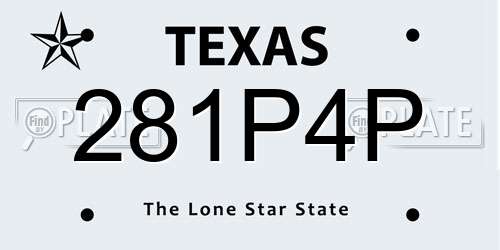 281P4P Texas License Plate