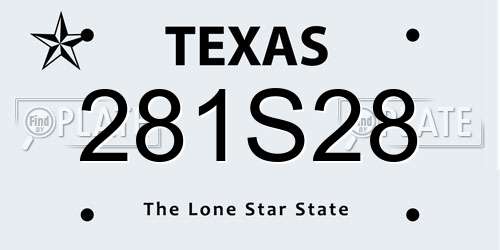 281S28 Texas License Plate