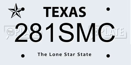 281SMC Texas License Plate