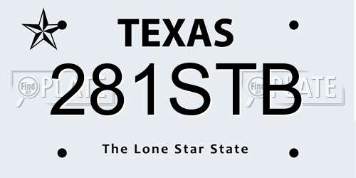 281STB Texas License Plate