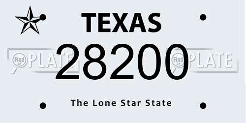 28200 Texas License Plate