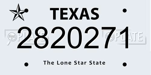 2820271 Texas License Plate