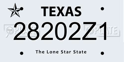 28202Z1 Texas License Plate