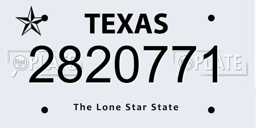 2820771 Texas License Plate