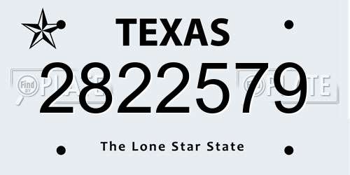 2822579 Texas License Plate