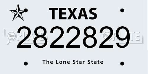 2822829 Texas License Plate
