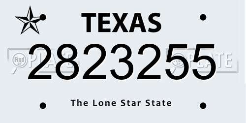 2823255 Texas License Plate