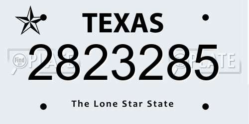 2823285 Texas License Plate