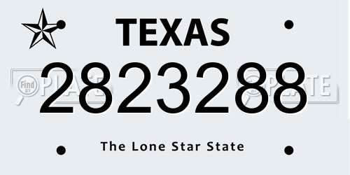 2823288 Texas License Plate