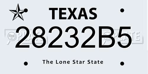 28232B5 Texas License Plate