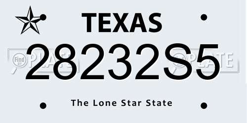 28232S5 Texas License Plate
