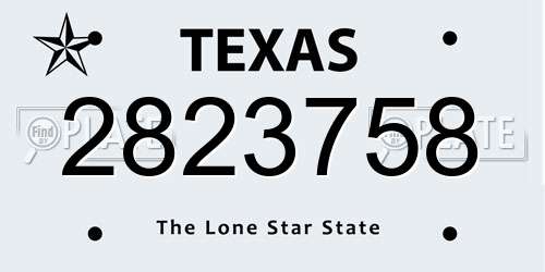 2823758 Texas License Plate