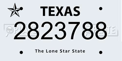 2823788 Texas License Plate