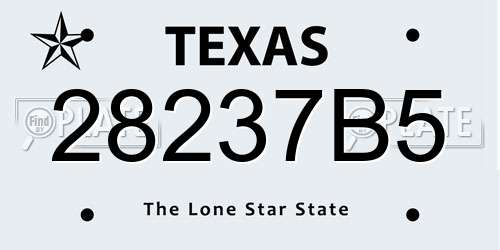 28237B5 Texas License Plate