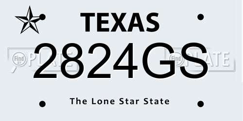 2824GS Texas License Plate