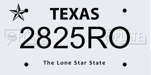 2825RO Texas License Plate