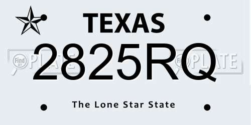 2825RQ Texas License Plate