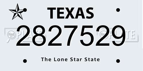 2827529 Texas License Plate