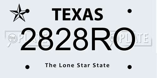 2828RO Texas License Plate