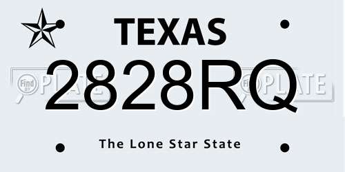 2828RQ Texas License Plate