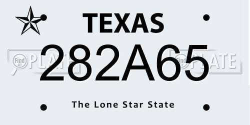282A65 Texas License Plate
