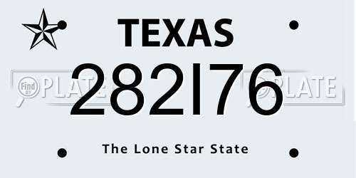 282I76 Texas License Plate