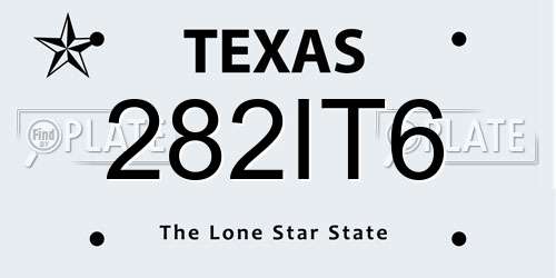 282IT6 Texas License Plate