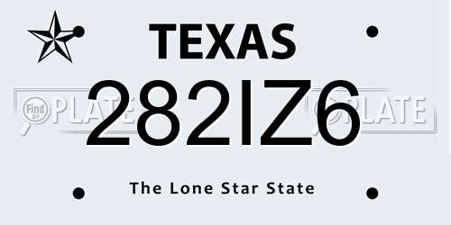 282IZ6 Texas License Plate