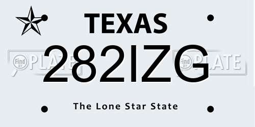 282IZG Texas License Plate