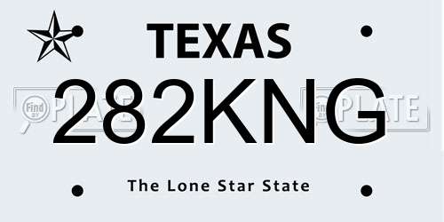 282KNG Texas License Plate