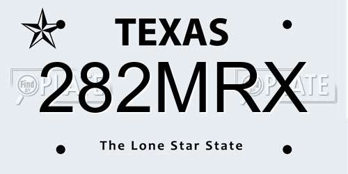 282MRX Texas License Plate