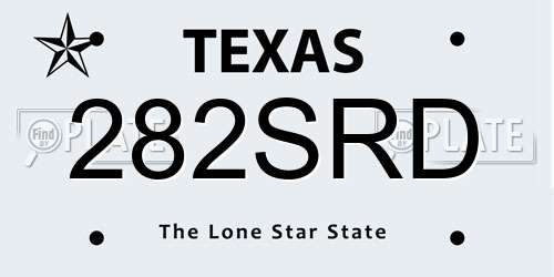 282SRD Texas License Plate