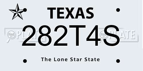 282T4S Texas License Plate