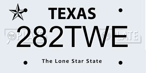 282TWE Texas License Plate