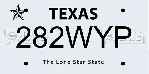 282WYP Texas License Plate