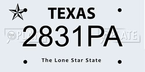 2831PA Texas License Plate