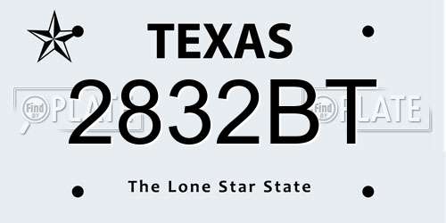 2832BT Texas License Plate