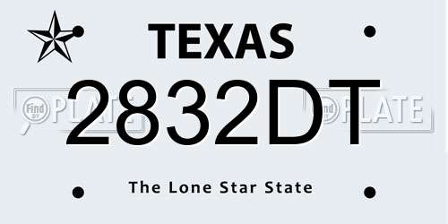 2832DT Texas License Plate