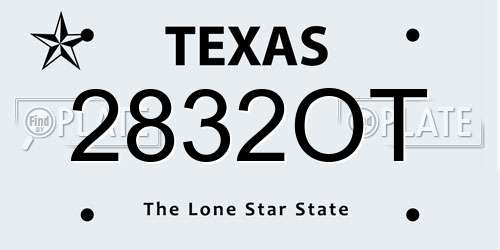 2832OT Texas License Plate