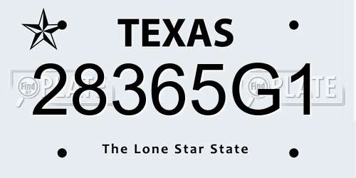 28365G1 Texas License Plate