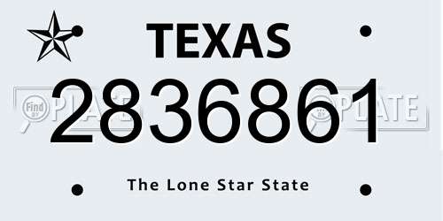 2836861 Texas License Plate