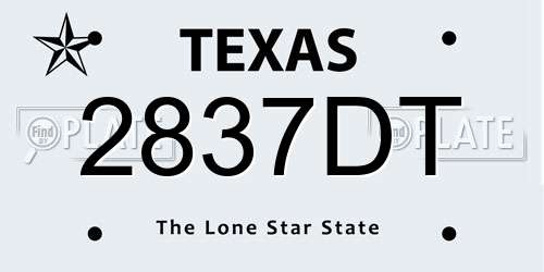 2837DT Texas License Plate