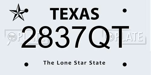 2837QT Texas License Plate