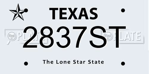 2837ST Texas License Plate