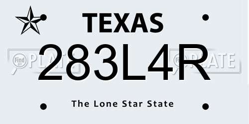 283L4R Texas License Plate