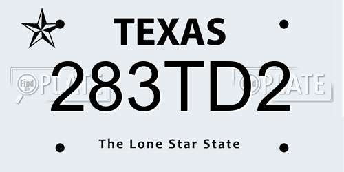 283TD2 Texas License Plate
