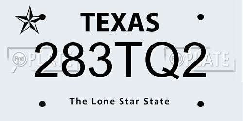 283TQ2 Texas License Plate