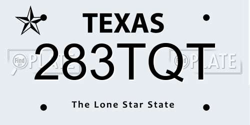 283TQT Texas License Plate