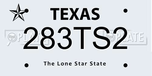 283TS2 Texas License Plate