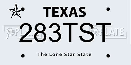 283TST Texas License Plate